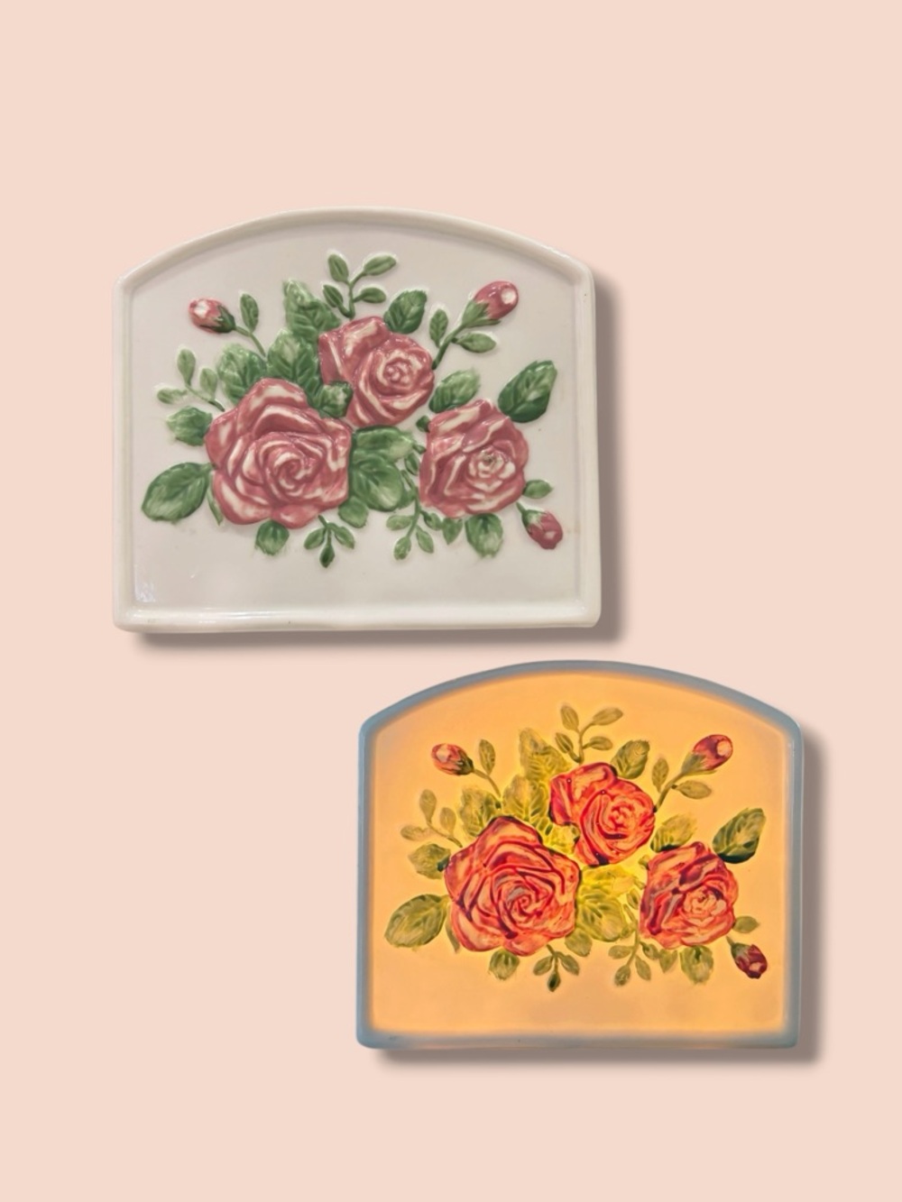 Vintage Floral Ceramic Bedside Nightlight Lamp